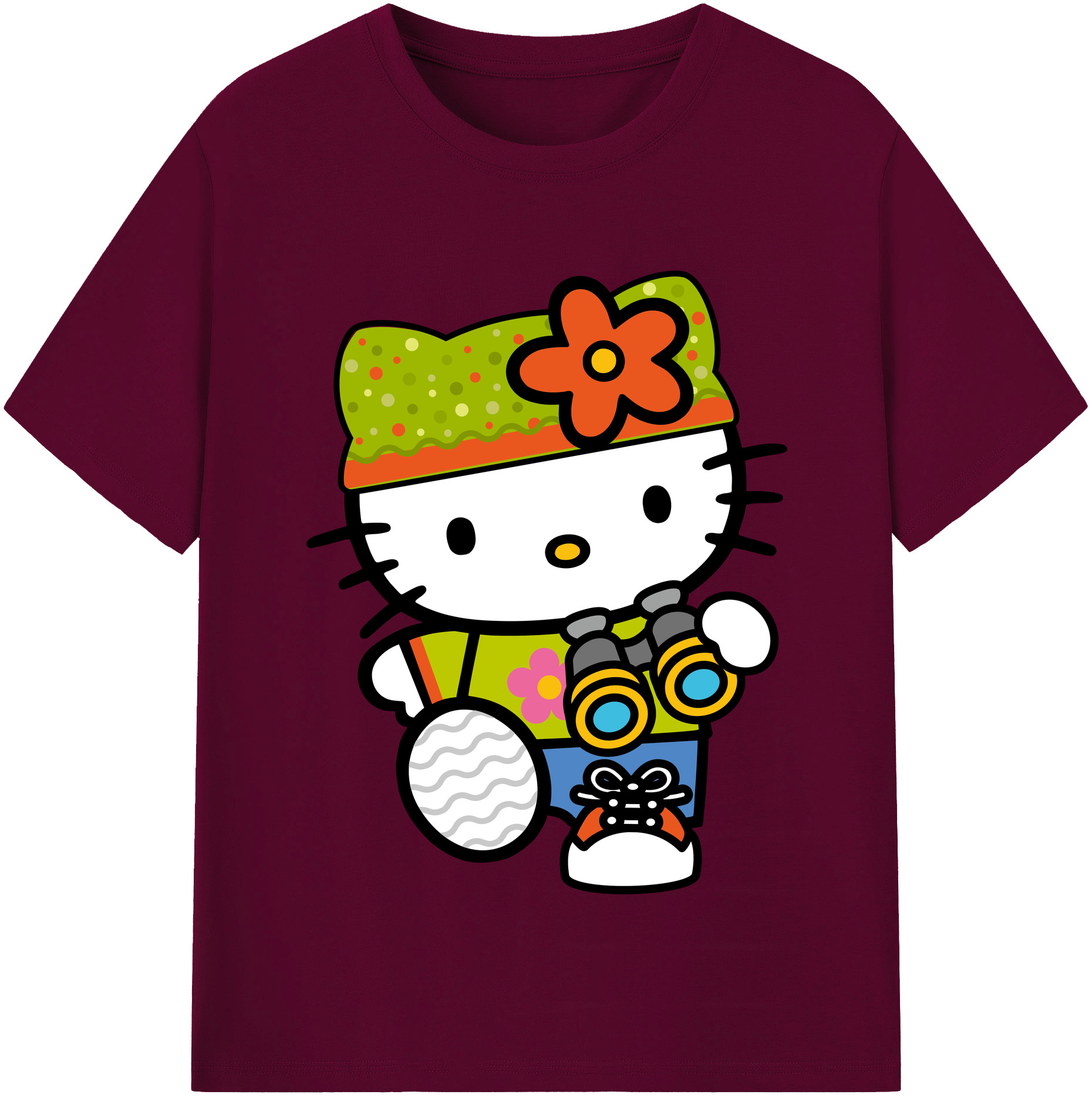 （画像用） Hello Kitty ハローキティ レディースカジュアルプリントTシャツ（綿100％）